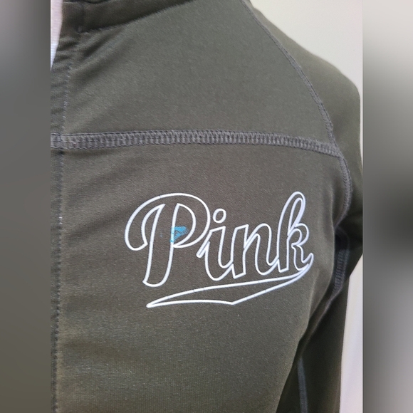 PINK Victoria's Secret Olive Green Women's  Ultimate Track Jacket Sz.XS - Picture 2 of 9